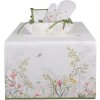 Clayre & Eef WFF64 Runner da tavola Bianco Verde 50x140 cm Cotone Disegno Botanico