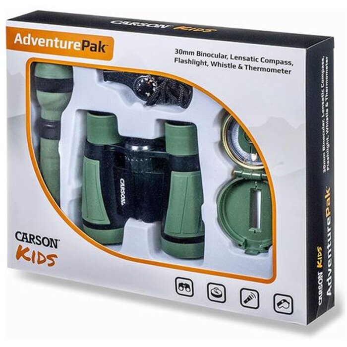 Carson Kids Outdoor AdventurePack con binocolo, lente dingrandimento, bussola ecc.