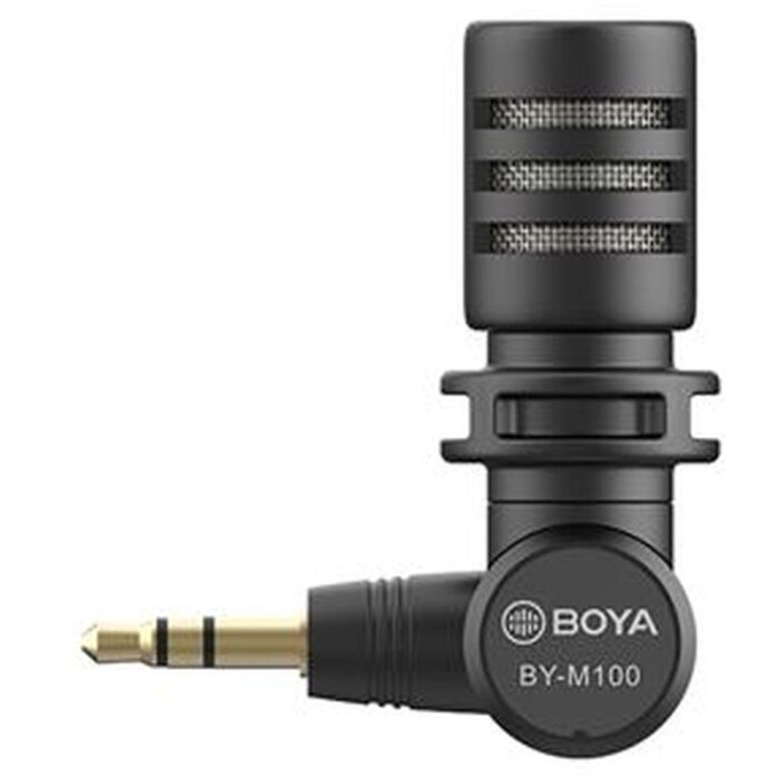 Boya BY-M110 Mini microfono a condensatore TRRS 3,5 mm Omnidirezionale 180° ruotabile
