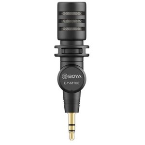 Boya BY-M110 Mini microfono a condensatore TRRS 3,5 mm Omnidirezionale 180° ruotabile