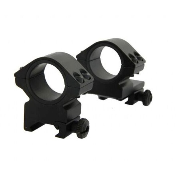 Set di montaggio a cono 25-30 mm con staffa ad anello a doppia T nero