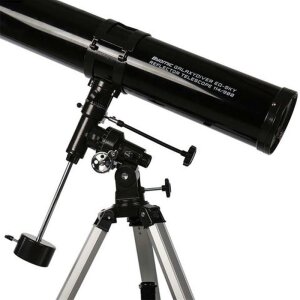 Telescopio a riflettore Byomic G 114-900 EQ-SKY Astronomia per principianti Nero