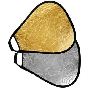 StudioKing Riflettore CRGGS60 Oro Argento con manico 60 cm