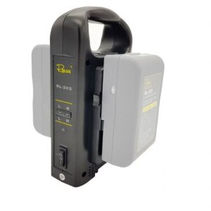 Caricabatterie doppio Rolux RL-2KS per batterie V-Mount
