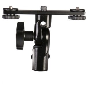 Falcon Eyes CLD-14A Staffa inclinabile a doppio attacco con 2 adattatori hot shoe HS-20M