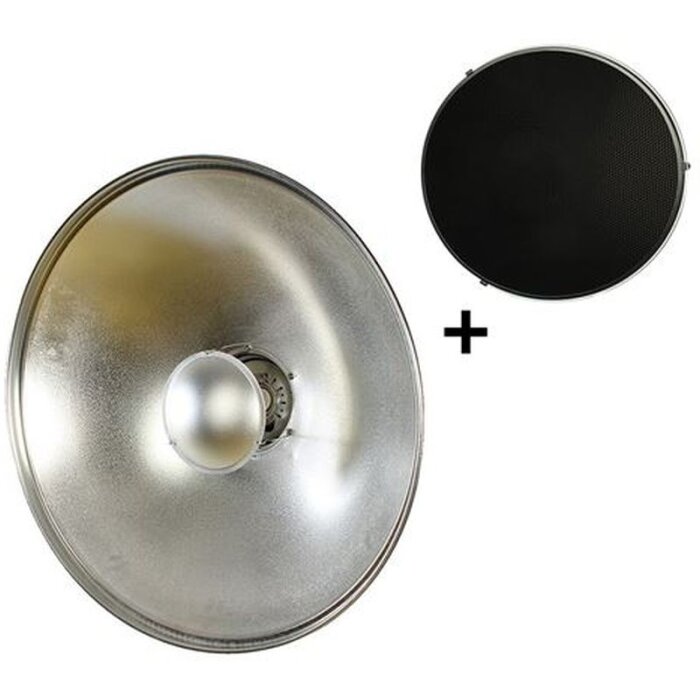 StudioKing Beauty Dish SK-BD550 Argento 55 cm con nido dape