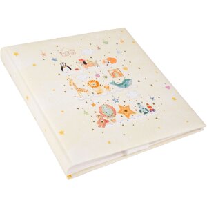 Album per bambini Goldbuch Toy Zoo 30x31 cm 60 pagine bianche motivo animali in rilievo argento