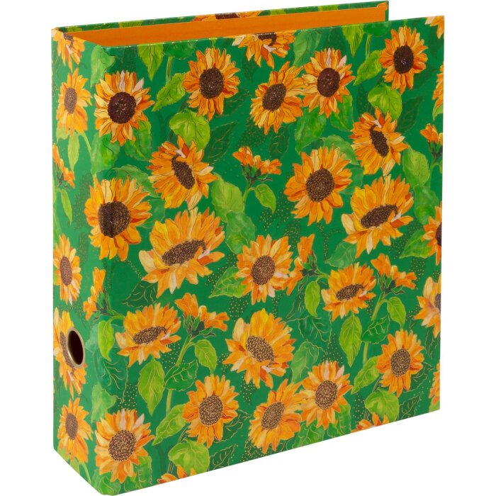 Cartella Goldbuch motivo Girasole verde meccanismo a 2 anelli 8 cm dorso DIN A4