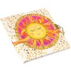 Agenda dorata con serratura Resting Sun 16,5x16,5 cm con rilievi in oro