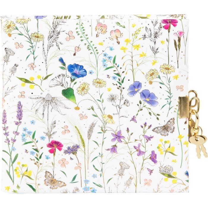 Agenda Goldbuch con serratura Prato estivo bianco 16,5x16,5 cm 96 pagine bianche