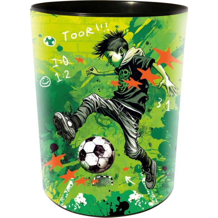 Cestino Goldbuch 25x30 cm motivo calcio verde