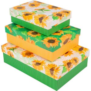Set di scatole di cartone Goldbuch Girasole 3 scatole di...