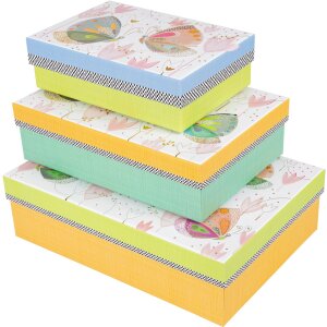 Set di scatole di cartone Goldbuch Mariposa 3 scatole di...