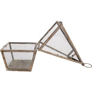 Clayre & Eef 65277 Lanterna 19x19x45 cm Marrone