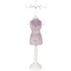 Clayre & Eef 65312 Portagioie 12x12x39 cm Viola Bianco