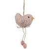 Clayre & Eef 65345 Ciondolo decorativo Uccello 10x3x14 cm Rosa