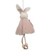 Clayre & Eef 65352 Ciondolo decorativo coniglio 8x3x16 cm Rosa