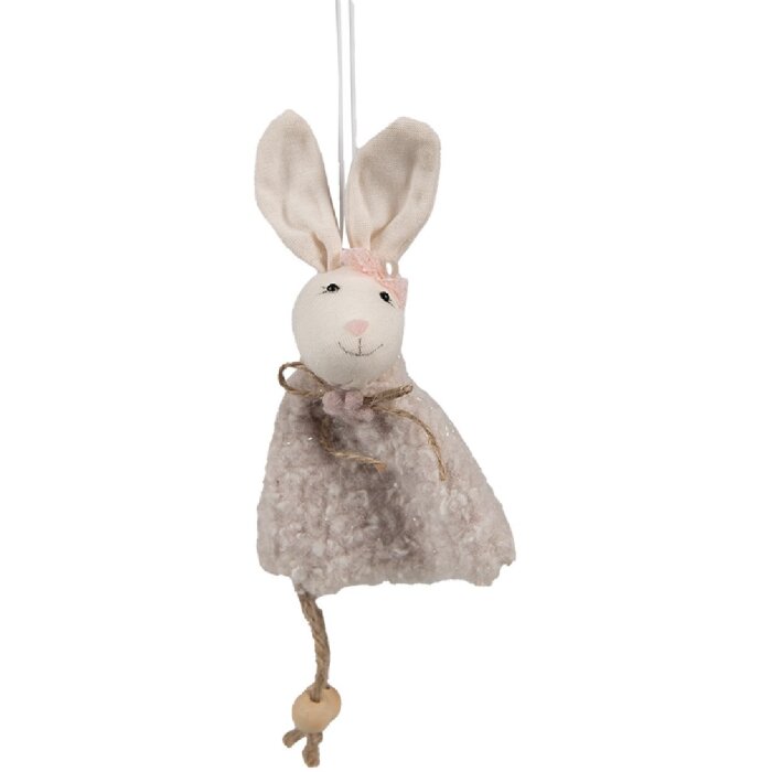 Clayre & Eef 65353 Ciondolo decorativo coniglio 8x3x16 cm Beige