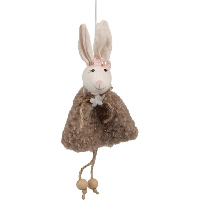 Clayre & Eef 65354 Ciondolo decorativo coniglio 8x3x16 cm Marrone