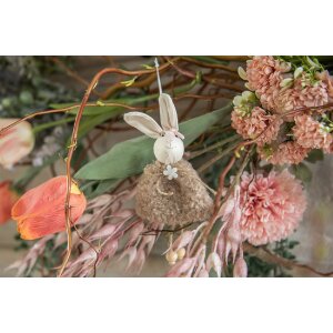 Clayre & Eef 65354 Ciondolo decorativo coniglio 8x3x16 cm Marrone