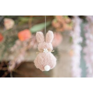 Clayre & Eef 65360 Ciondolo decorativo coniglio 6x2x11 cm Rosa