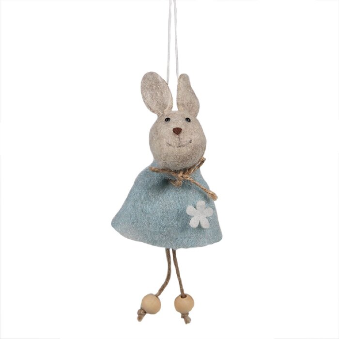 Clayre & Eef 65364 Decorazione Ciondolo Coniglio 6x3x13 cm Blu