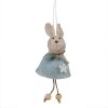 Clayre & Eef 65364 Decorazione Ciondolo Coniglio 6x3x13 cm Blu