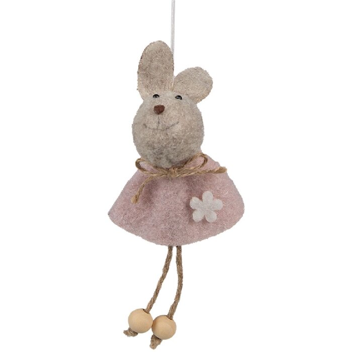 Clayre & Eef 65365 Ciondolo decorativo coniglio 6x3x13 cm Rosa
