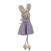 Clayre & Eef 65366 Ciondolo decorativo coniglio 6x3x13 cm Viola
