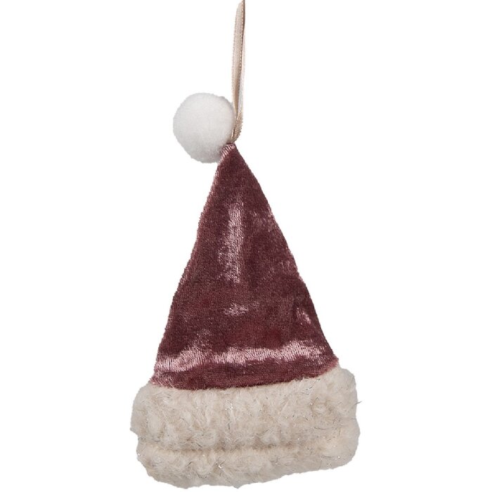 Clayre & Eef 65367 Ciondolo decorativo Cappello di Natale 8x1x13 cm Rosa