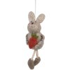 Clayre & Eef 65370 Ciondolo decorativo coniglio 4x3x13 cm Beige