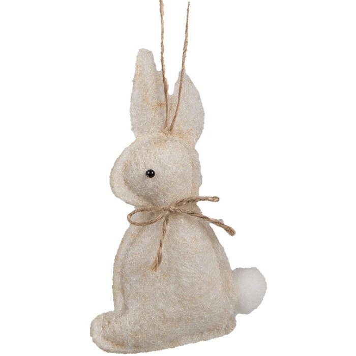 Clayre & Eef 65372 Ciondolo decorativo coniglio 6x1x10 cm Beige