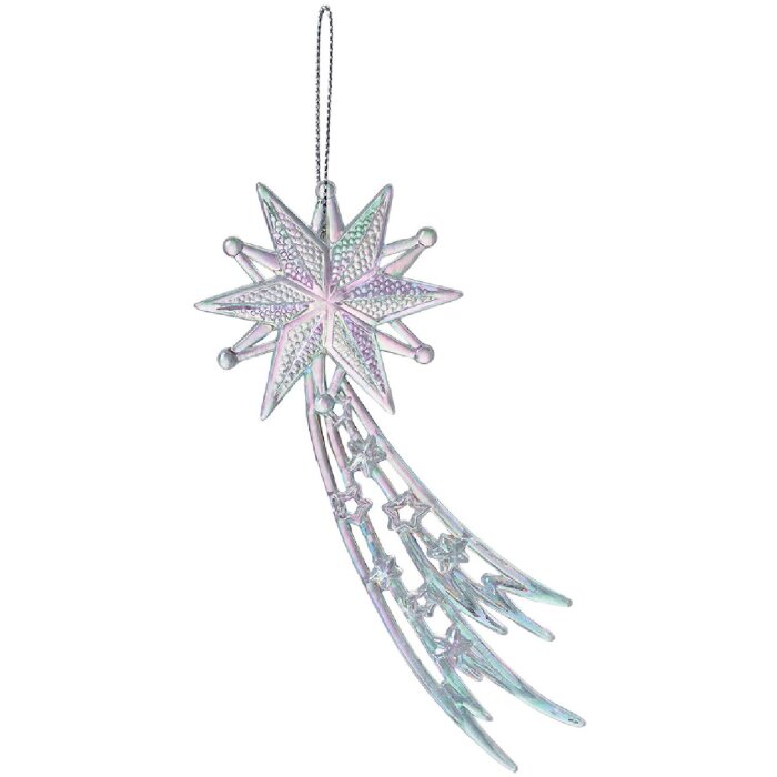 Clayre & Eef 65609 Stella appendiabiti decorativa 15x1x6 cm in colore argento