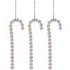 Clayre & Eef 65610 Ciondolo Candy Cane Argento 4x1x14 cm Set3 Country House