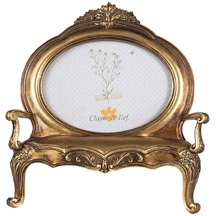 Clayre & Eef 2F1043 Cornice per foto 26x5x28 cm / 18x13 cm Colore oro