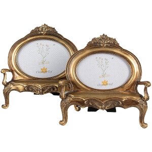 Clayre & Eef 2F1043 Cornice per foto 26x5x28 cm / 18x13 cm Colore oro