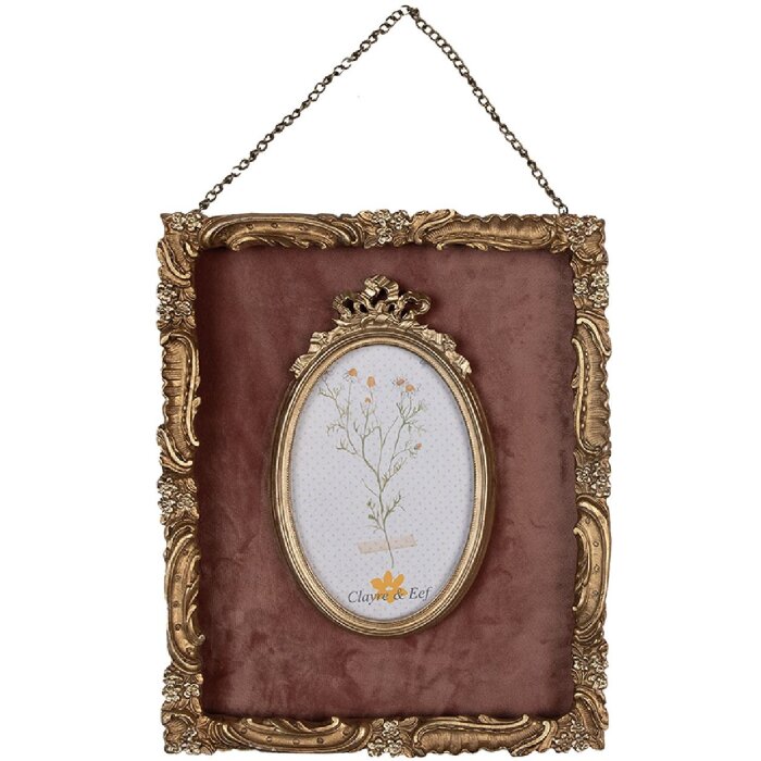 Clayre & Eef 2F1052 Cornice per foto 23x3x28 cm / 10x15 cm Colore oro