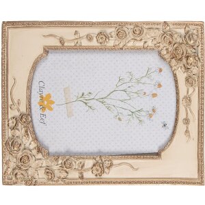 Clayre & Eef 2F1058 Portafoto 18x3x23 cm / 13x18 cm Beige Color oro