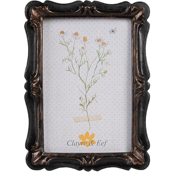 Clayre & Eef 2F1067 Portafoto 14x2x19 cm / 10x15 cm Nero Marrone