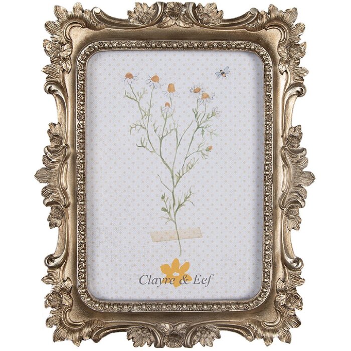 Clayre & Eef 2F1071 Cornice per foto 17x2x22 cm / 10x15 cm Colore oro
