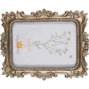 Clayre & Eef 2F1071 Cornice per foto 17x2x22 cm / 10x15 cm Colore oro