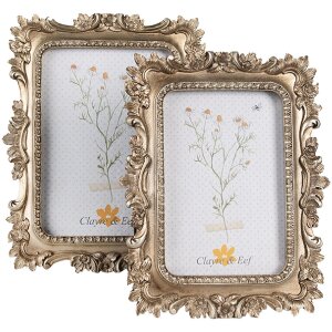 Clayre & Eef 2F1071 Cornice per foto 17x2x22 cm / 10x15 cm Colore oro