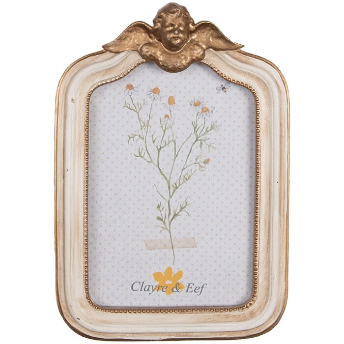 Clayre & Eef 2F1091 Portafoto 14x3x20 cm / 10x15 cm Beige color oro