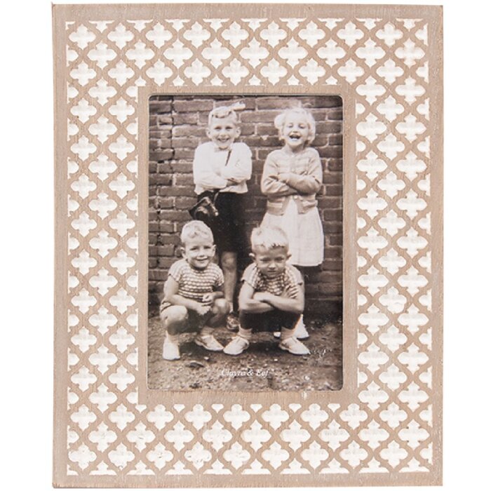 Clayre & Eef 2F1094 Portafoto 18x1x23 cm / 10x15 cm Bianco Marrone