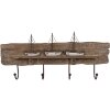 Clayre & Eef 5H0684 Appendiabiti da parete marrone 63x8x27 cm legno ferro stile country
