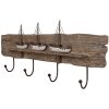Clayre & Eef 5H0684 Appendiabiti da parete marrone 63x8x27 cm legno ferro stile country
