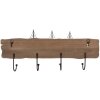 Clayre & Eef 5H0684 Appendiabiti da parete marrone 63x8x27 cm legno ferro stile country