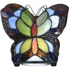 LumiLamp 5LL-6340 Lampada da tavolo Tiffany farfalla 15x8x13 cm (LED) Blu