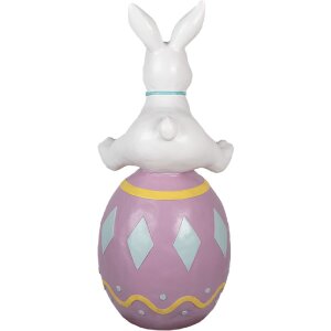 Clayre & Eef 5MG0027 Decorazione Coniglio 41x39x91 cm Bianco Viola