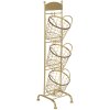 Clayre & Eef 5Y0643GO Mensola in ferro con cestini 30x25x98 cm Colore oro